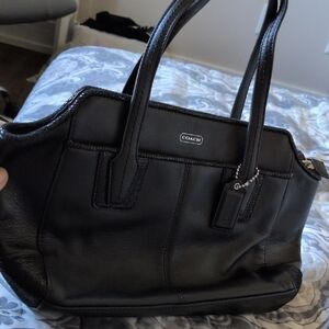 EUC Coach Black Leather Tote